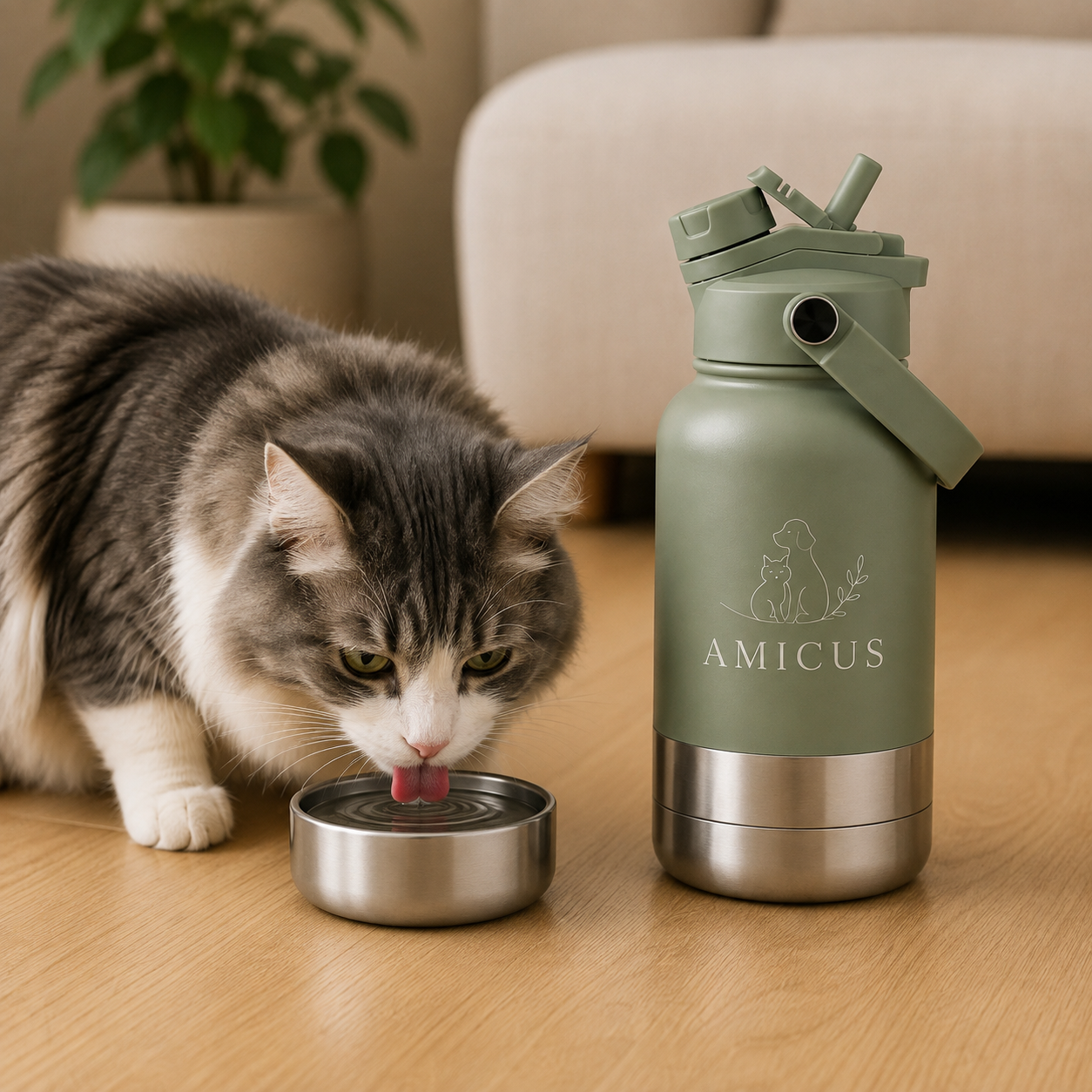3-in-1 Portable Bottle & Bowl Set