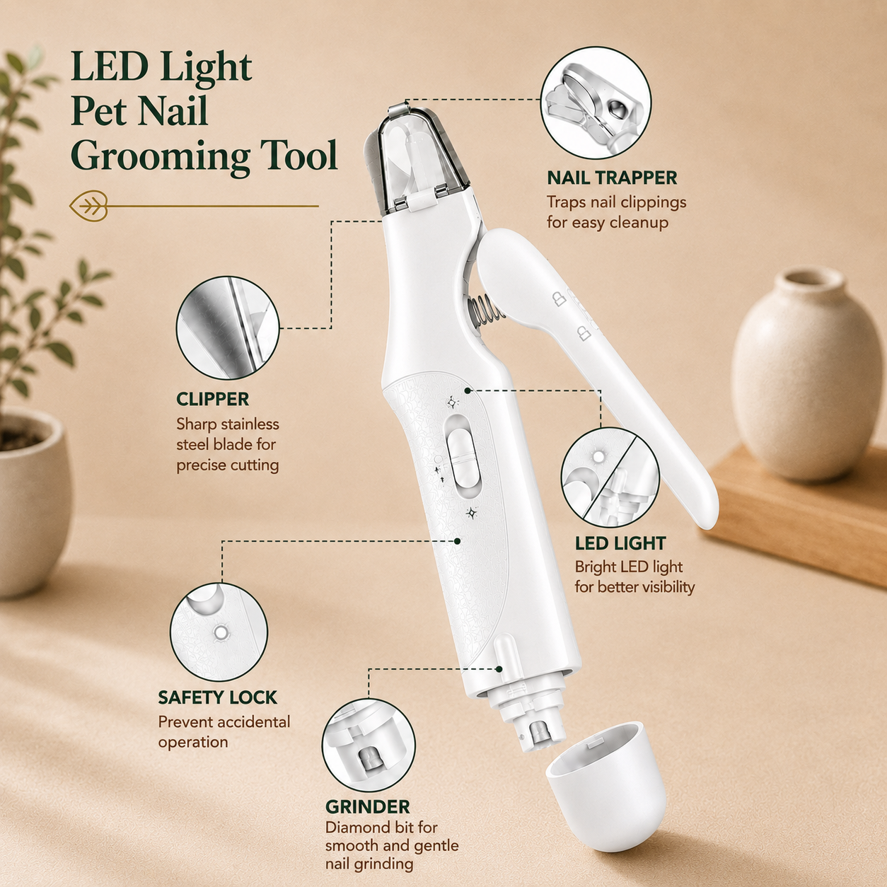 LED Light Pet Nail Grooming Tool